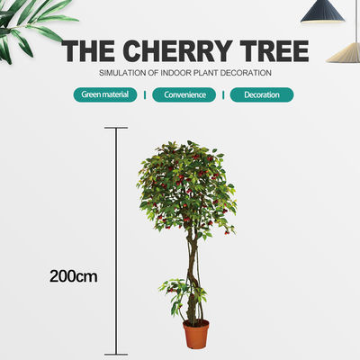 Custom Size 200cm Cherry Artificial Landscape Trees With Fruits Green In Four Seasons