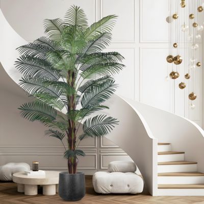 6ft Artificial Indoor Green Plants Indoor Artificial Palm Most Realistic Areca Palm For Home Deco